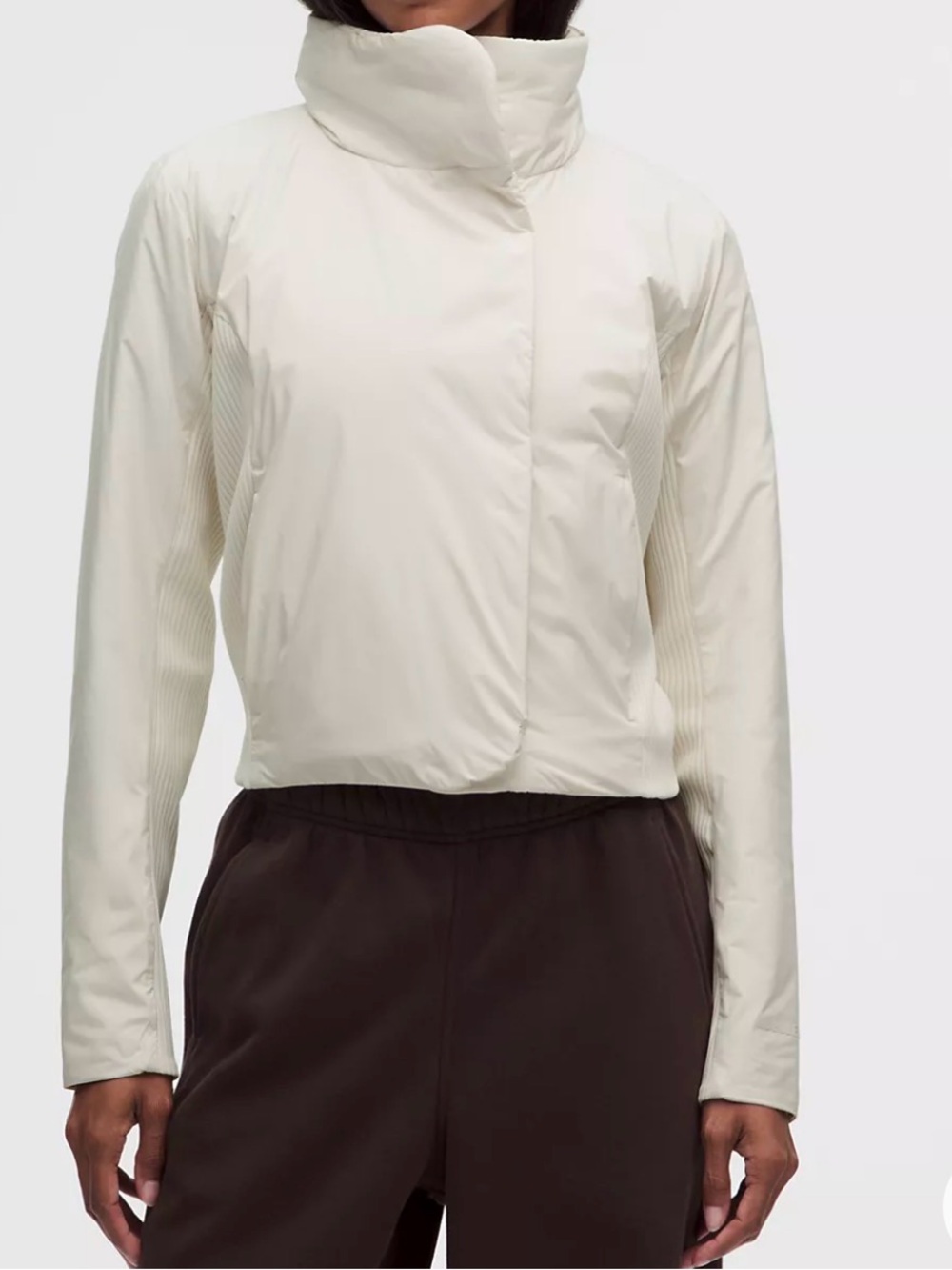 lululemon athletica sleek city jacket in light ivory size 10